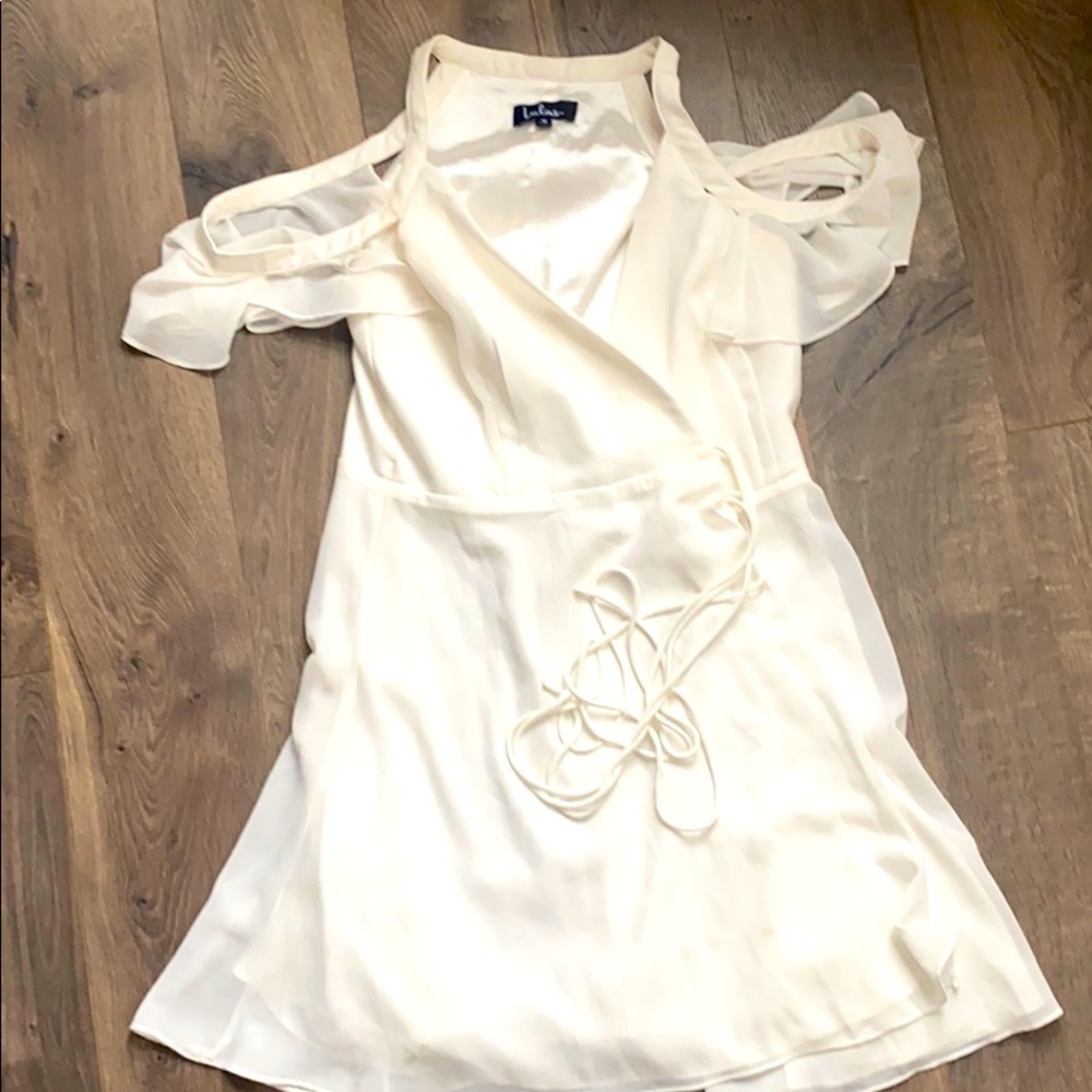 Lulus Flutter Sleeve Wrap Dress